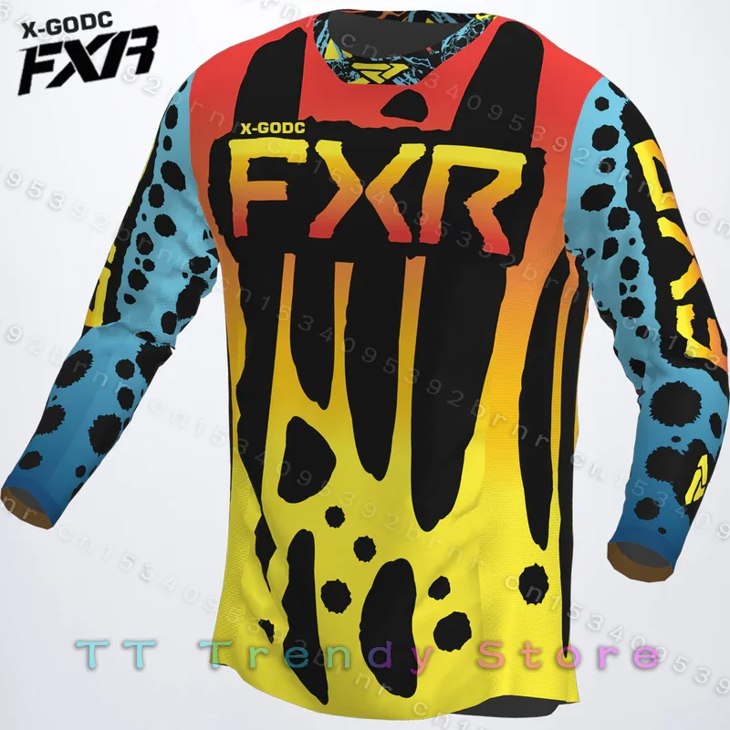 

2022 New Motocross Jersey X-GODC FXR Men's Mountain Bike MTB Shirt Offroad DH Motorcycle Jersey Downhill Sportwear Clothing