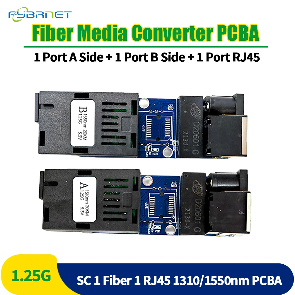 5 пар Mini SC Gigabit fiber Media Converter 1F1E placa metro Fiber PCBA Board однорежимный Simplex 100/1000M волоконный