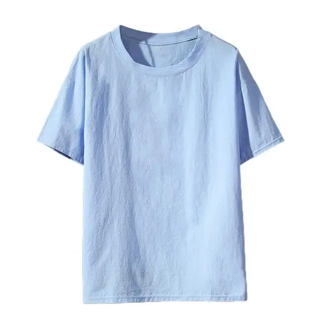 

2022 Men T-shirts Lightweight Plus Size Solid Color Casual Top Streetwear
