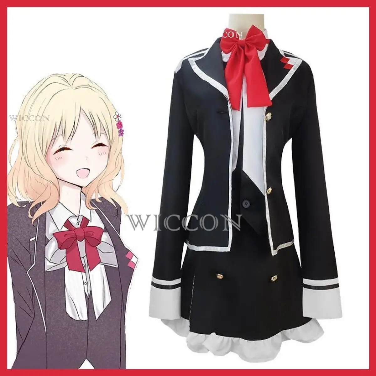 Оригинальное название: DIABOLIK LOVERS Xiaomi Yui Парики черные волосы школьная форма юбка