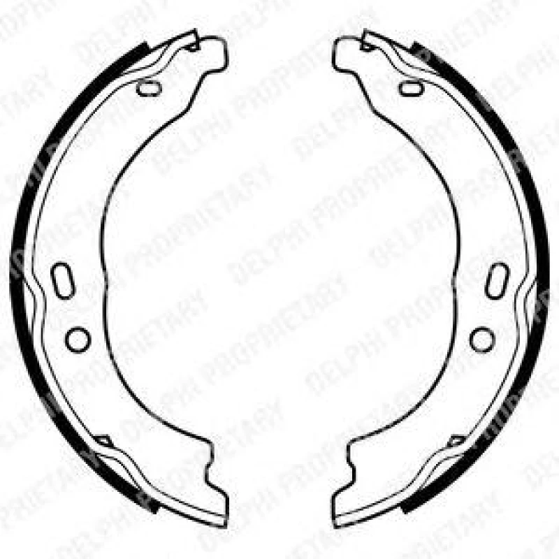 Колодки тормозные барабанные (комплект) для Citroen Jumper 250 (Ситроен Джампер) 2006-2014 DELPHI