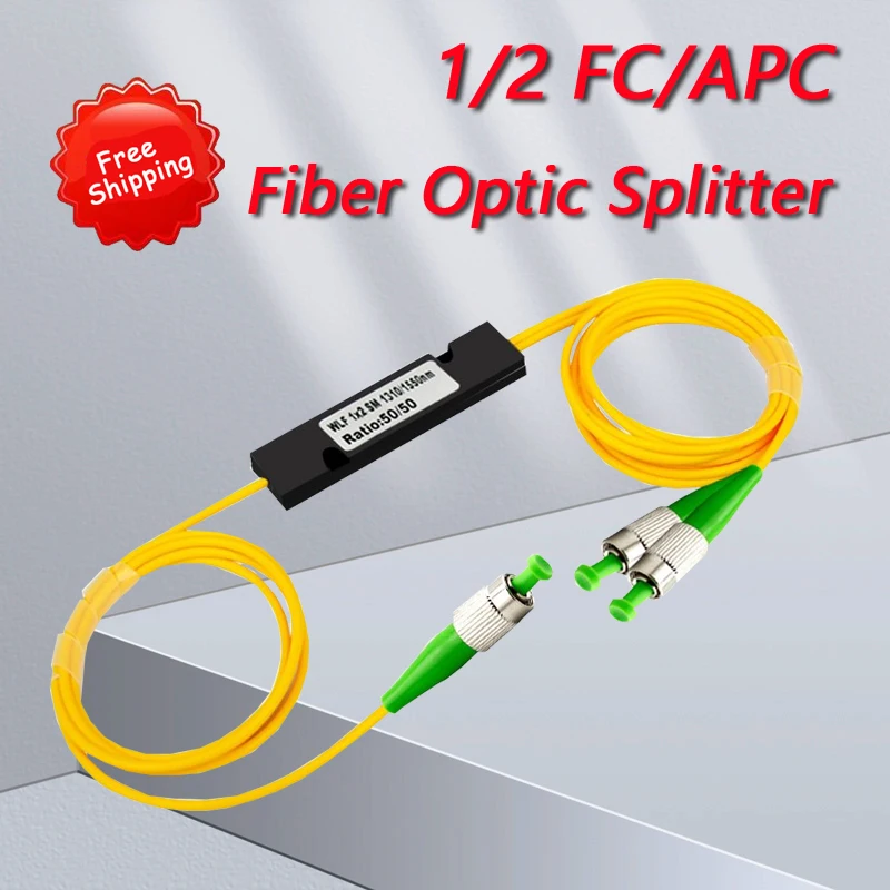 

Fiber Optic FBT Splitter FC/APC Connector 1x2 SM 1310/1550nm FTTH Splitter Free Shipping