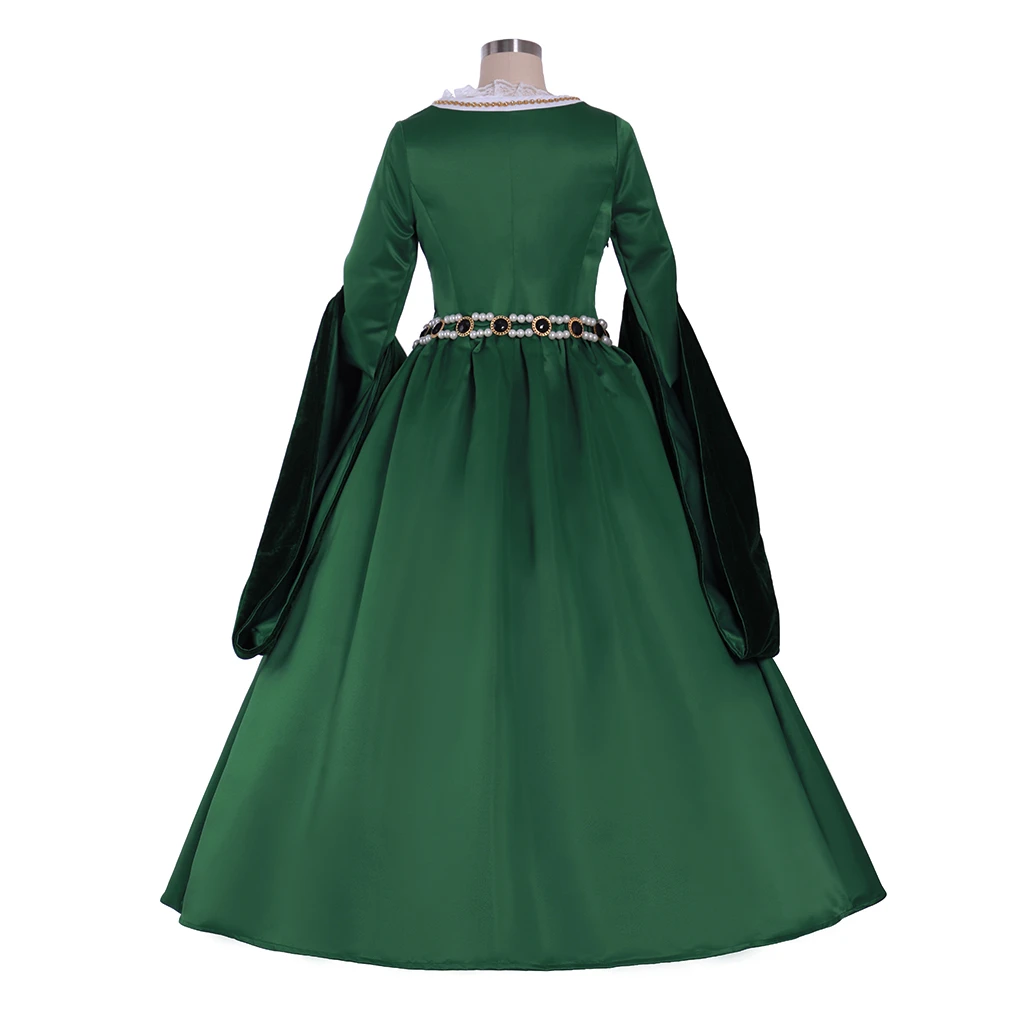 Costumebuy Анны Болейн зеленое платье Tudor Queen костюм в стиле Элизабет викторианском