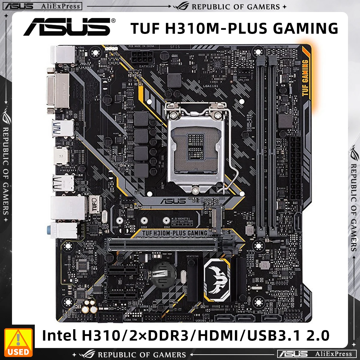 

LGA 1151 Motherboard Asus TUF H310M-PLUS GAMING Motherboard Intel H310 DDR4 32GB PCI-E 3.0 USB3.1 For 8th Gen Core i7/i5/i3 cpu