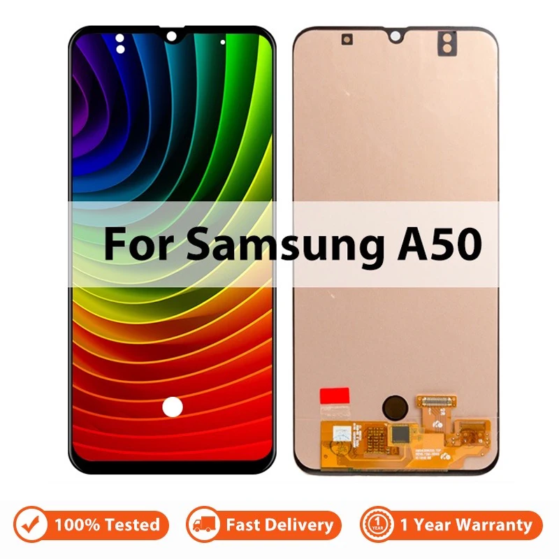 

ЖК-дисплей для Samsung Galaxy A50/A505/A505F/DS/A505F/A505FD/A505A, дисплей с сенсорным экраном в сборе, сменный с рамкой