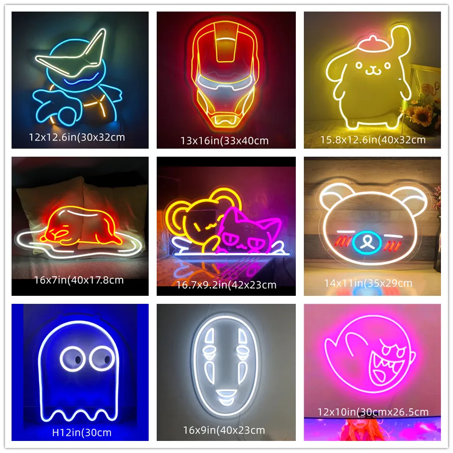 Неоновая вывеска на заказ аниме спальня/игровая комната/гостиная Настенный