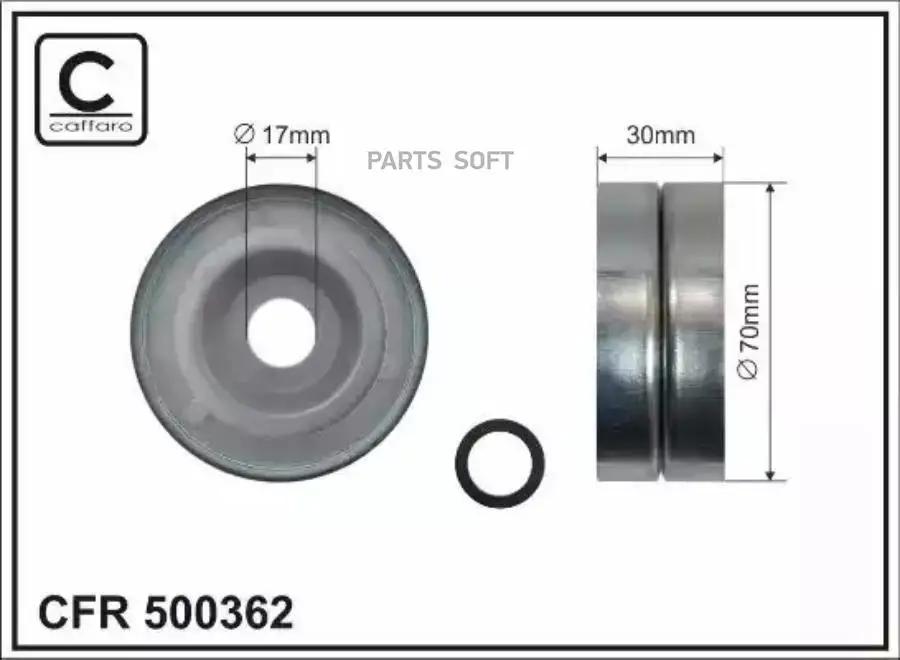 CAFFARO 500362 РОЛИК ПКЛИН. РЕМНЯ МЕТАЛЛ. HO CR-V IV CIVIC 12-