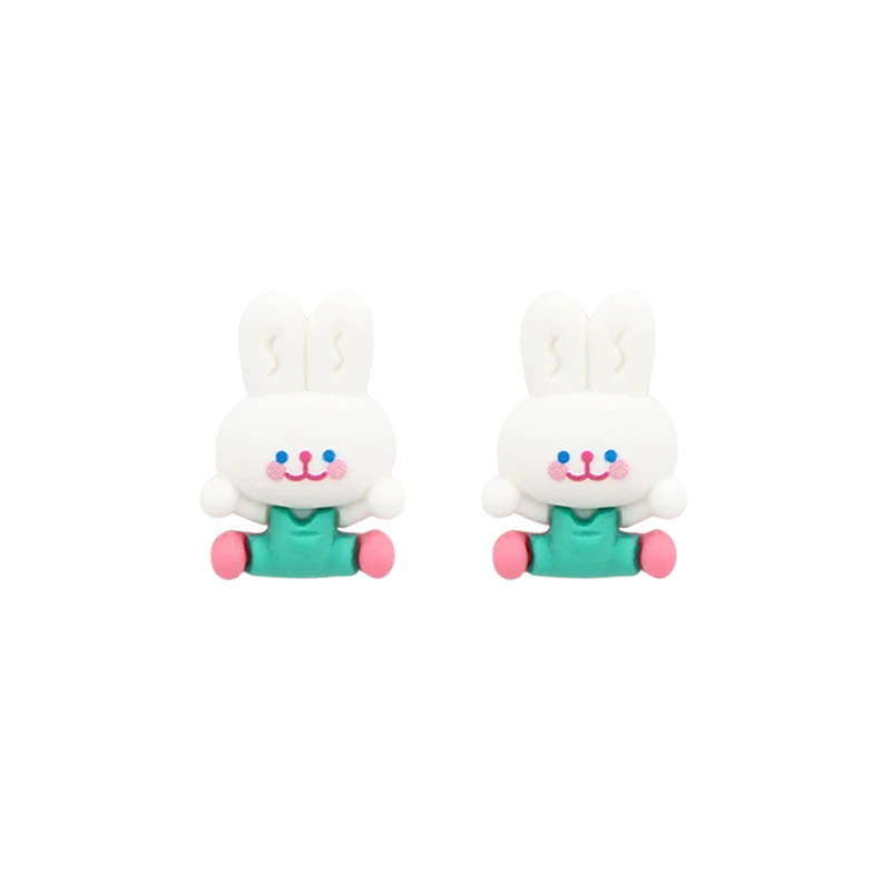 

Cute Original Resin Rabbit 925 Silver Stud Earrings Cartoon Jewelry