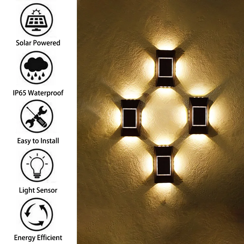 

Smart Solar Outdoor Light 12 LED Waterproof Garden Decor Lamps for Courtyard Street Wall Light Garden Outdoor Solar Lamp