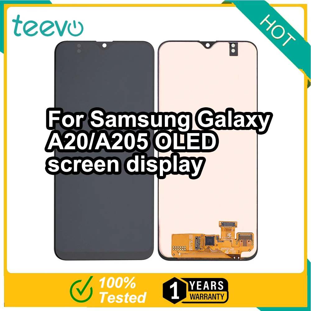 ЖК-дисплей Teevo для Samsung Galaxy A20/A205 экран и сенсорный дигитайзер/OLED/Оригинальное