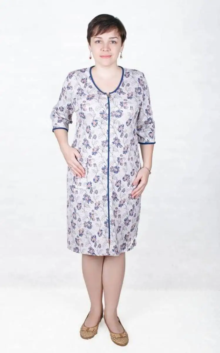 ивановский трикотаж туника т045. домашний халат из фланели.