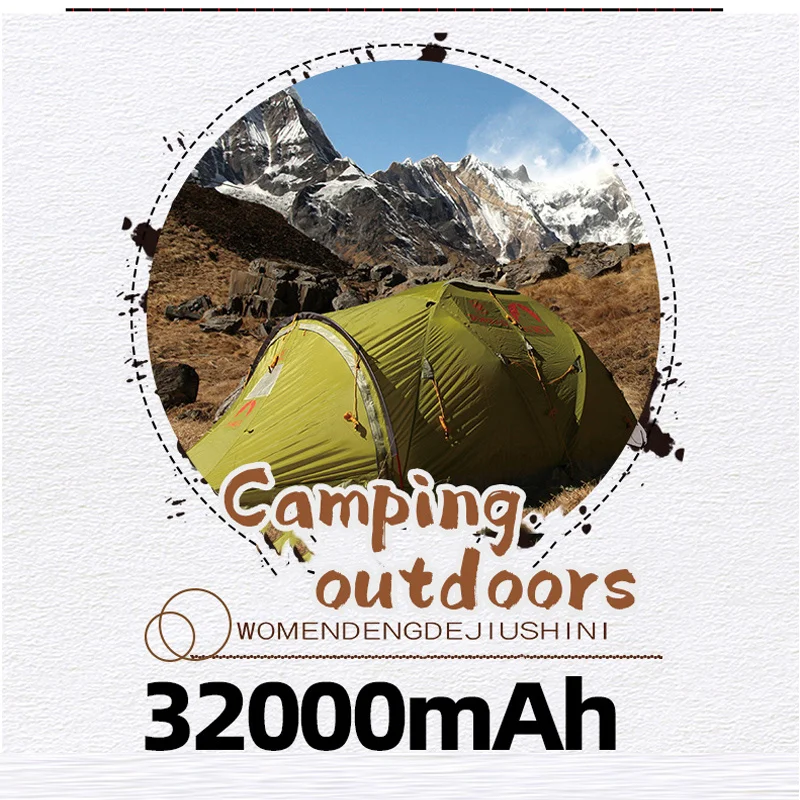 32000mAh Outdoor Emergency Power Supply 300W Portable Power Station Emergency Generator Auxiliary Battery Inverter for Camping