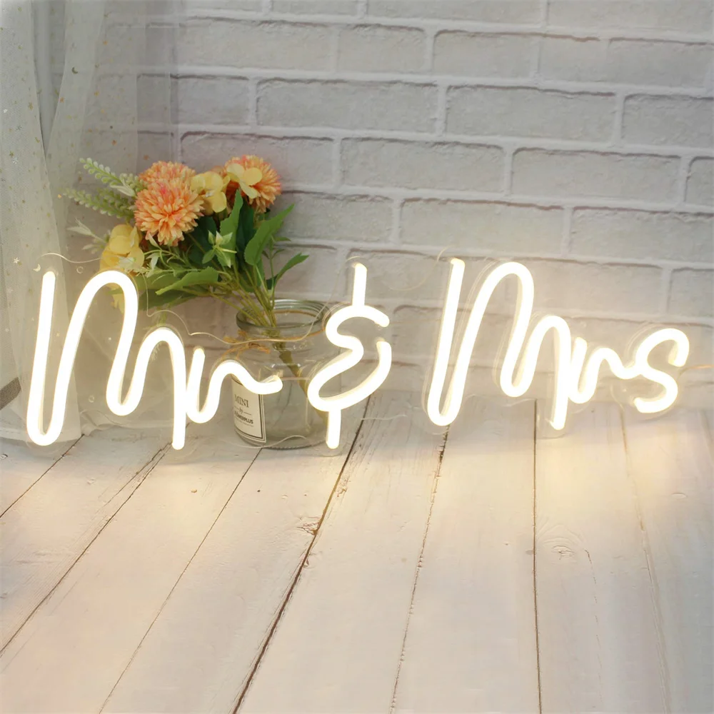 

Mr & Mrs LED Neon Sign Custom Made Wall Lights Party Wedding Decor Mr Mrs Party LED Neon Light Sign