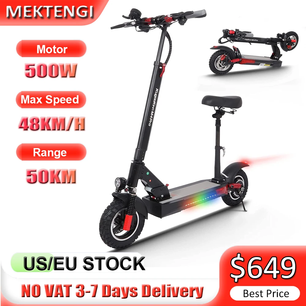 

M4 Pro Electric Scooter for Adult 500W Motor 48V 18AH Battery Max Speed 48KM/H 10 Inch Off-Road Tire Foldable Kick Escooter