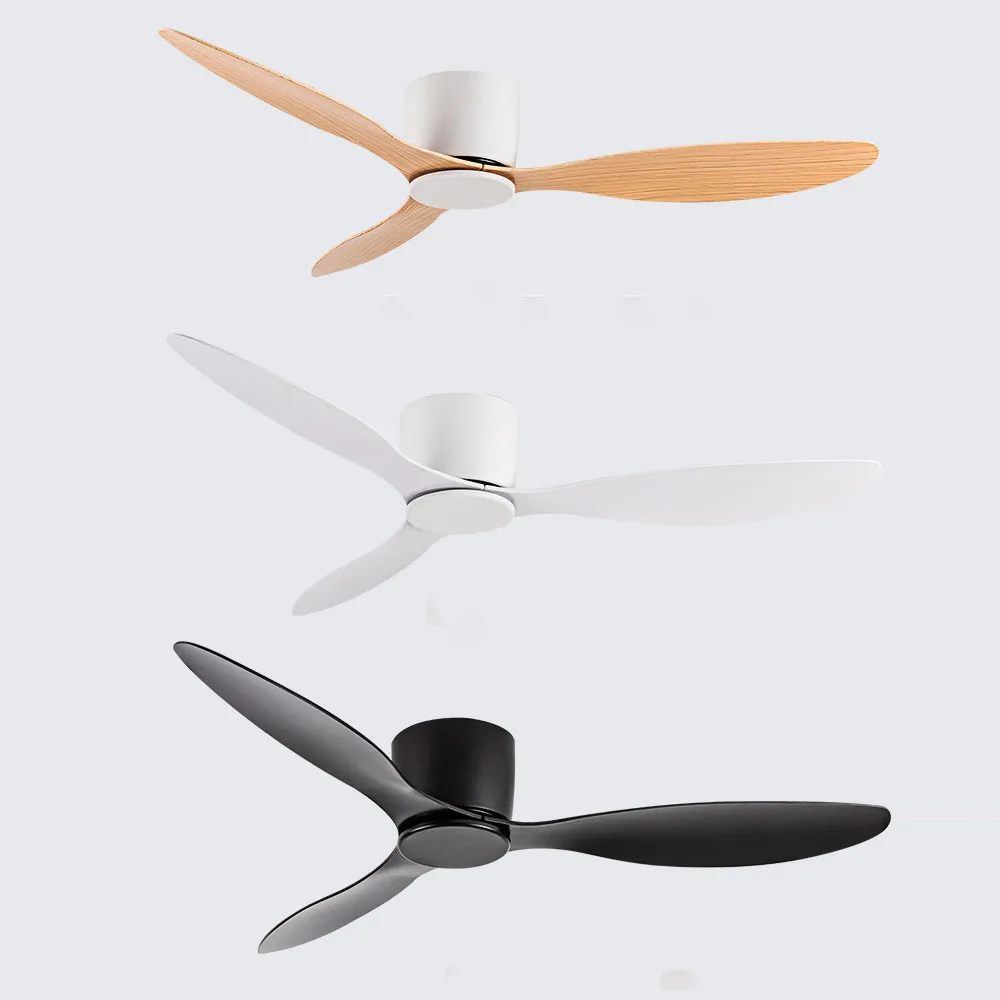 Modern Led Ceiling Fan Without Lights DC Motor 6 Speeds Timing Fans 20CM Low Floor Loft Remote Control Decorative Fan With Light