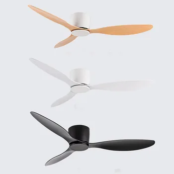 Modern Led Ceiling Fan Without Lights DC Motor 6 Speeds Timing Fans 20CM Low Floor Loft Remote Control Decorative Fan With Light 1