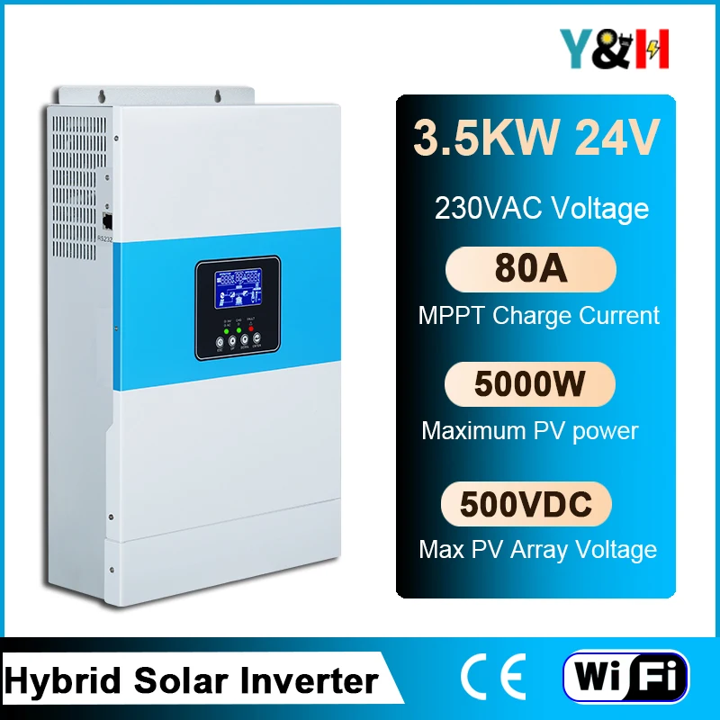 

Гибридный солнечный инвертор, максимальное зарядное устройство в постоянного тока, вход PV в переменного тока, автономный синусоидальный ин...