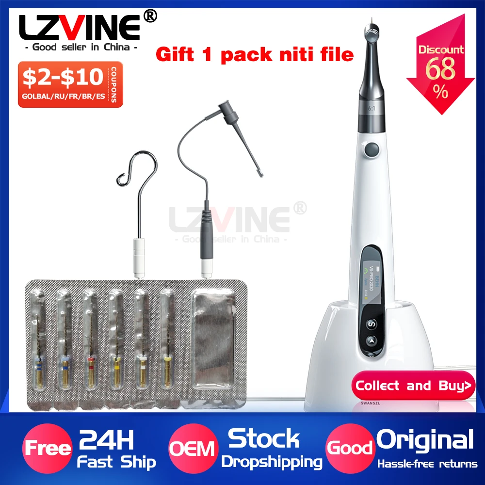 

Gift 5pcs Files Dental Wireless Endodontic Motor with Apex Locator Root Canal Endo Instruments Endomotor Reciprocating Rotary