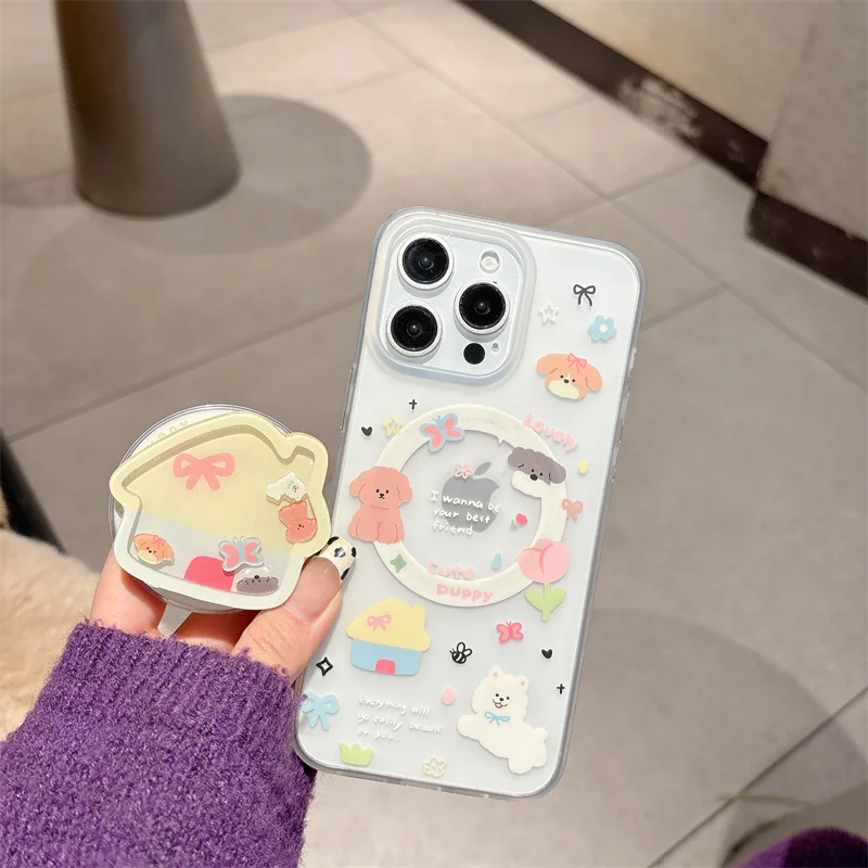 Чехол-подставка Magsafe с магнитным рокером для iPhone 14 Pro 15 16 Max корейский