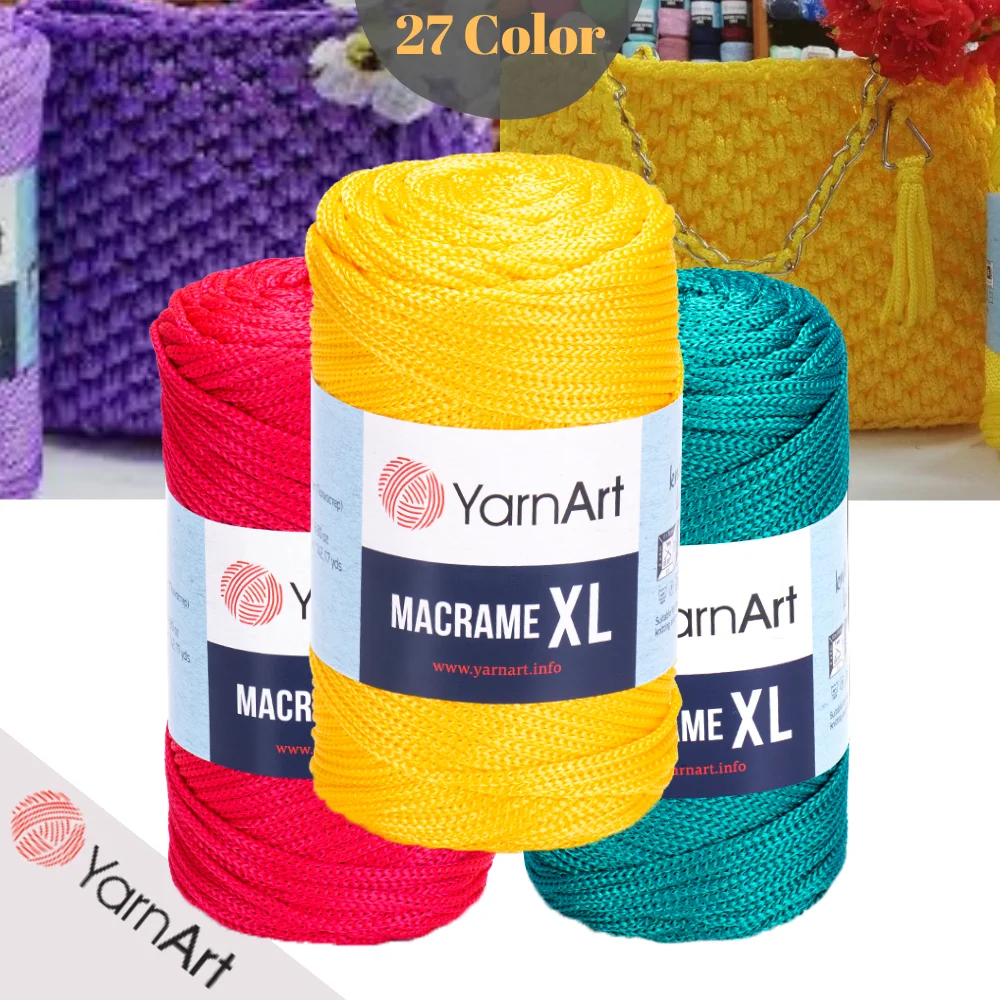 

YarnArt Macrame XL Yarn - 27 Color Options - 130 Meters(250gr) - Polyester - Wall Ornament - Cover - Curtain - Basket - Flower Pot - Cardigan - Sweater -Vests - Too Thick - Soft - Accessory - DIY -MADE IN TURKEY