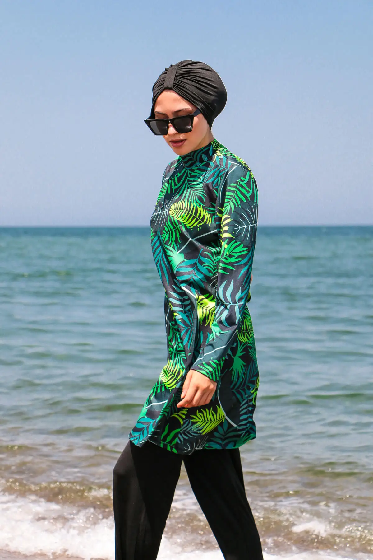 Women burkini plus size hijab muslim swimwear long sleeve inside veil hijab swimming cheap veils islamic swimwear plus sizes