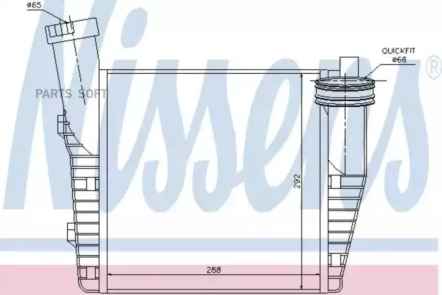 NISSENS 96688 интеркулер левый! VW Touareg 2.5TDi/5.0TDi 02