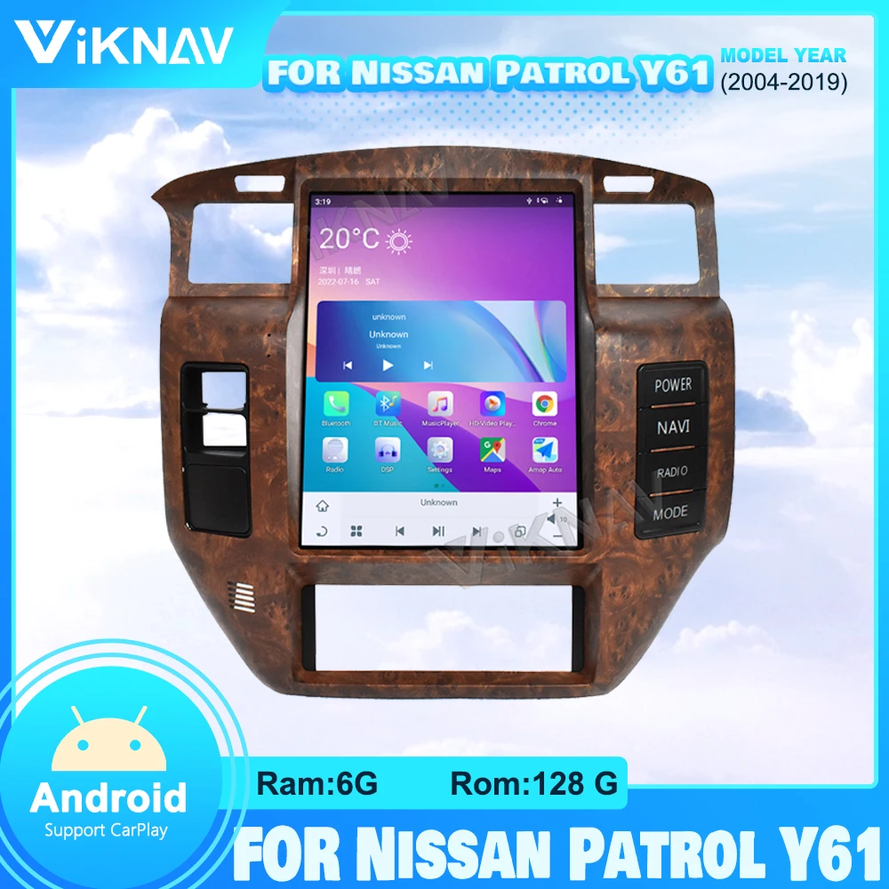 

Автомагнитола Snapdragon, мультимедийный проигрыватель на платформе Android 11 с GPS-навигацией и стереоприемником для Nissan патруль Y61 2004-2019, типоразме...