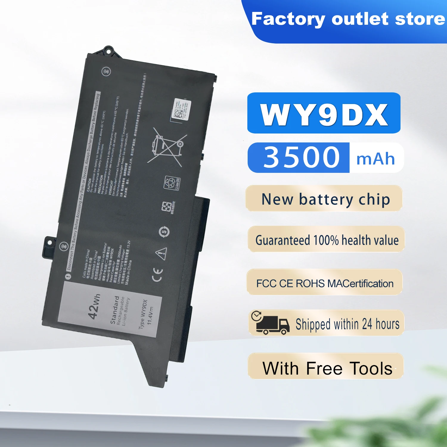 DXT Новый аккумулятор для ноутбука WY9DX RJ40G Dell Latitude 5420 5520 Precision 15 3560 P104F P137G 01K2CF 075X16 0WK3F1