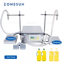 zonesun zs gp632 semi auotomatic filling machine double nozzles lubricating edible essential oil gear pump 8l