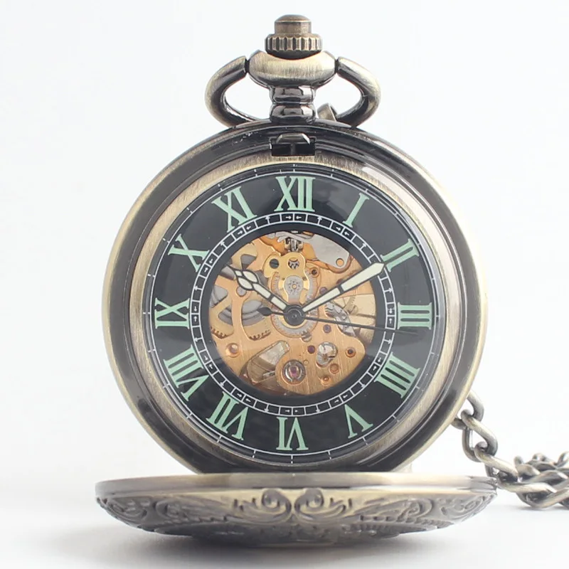 Nostalgic Classic Vintage Pocket Watch Collection Souvenir Men Unisex Shield Mechanical Pocket Clock Gift