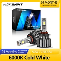 novsight led h7 headlight for car h4 h11 9005 9006 led lights for vehicles 7200lm 6000k 80w auto lamps bulb