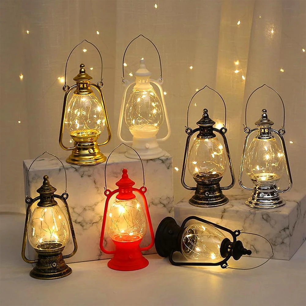 

LED Retro Oil Lamp Desktop Ornaments Energy-Saving Night Light Holiday Decorative Family Party Retro Home Decor Night Lamp