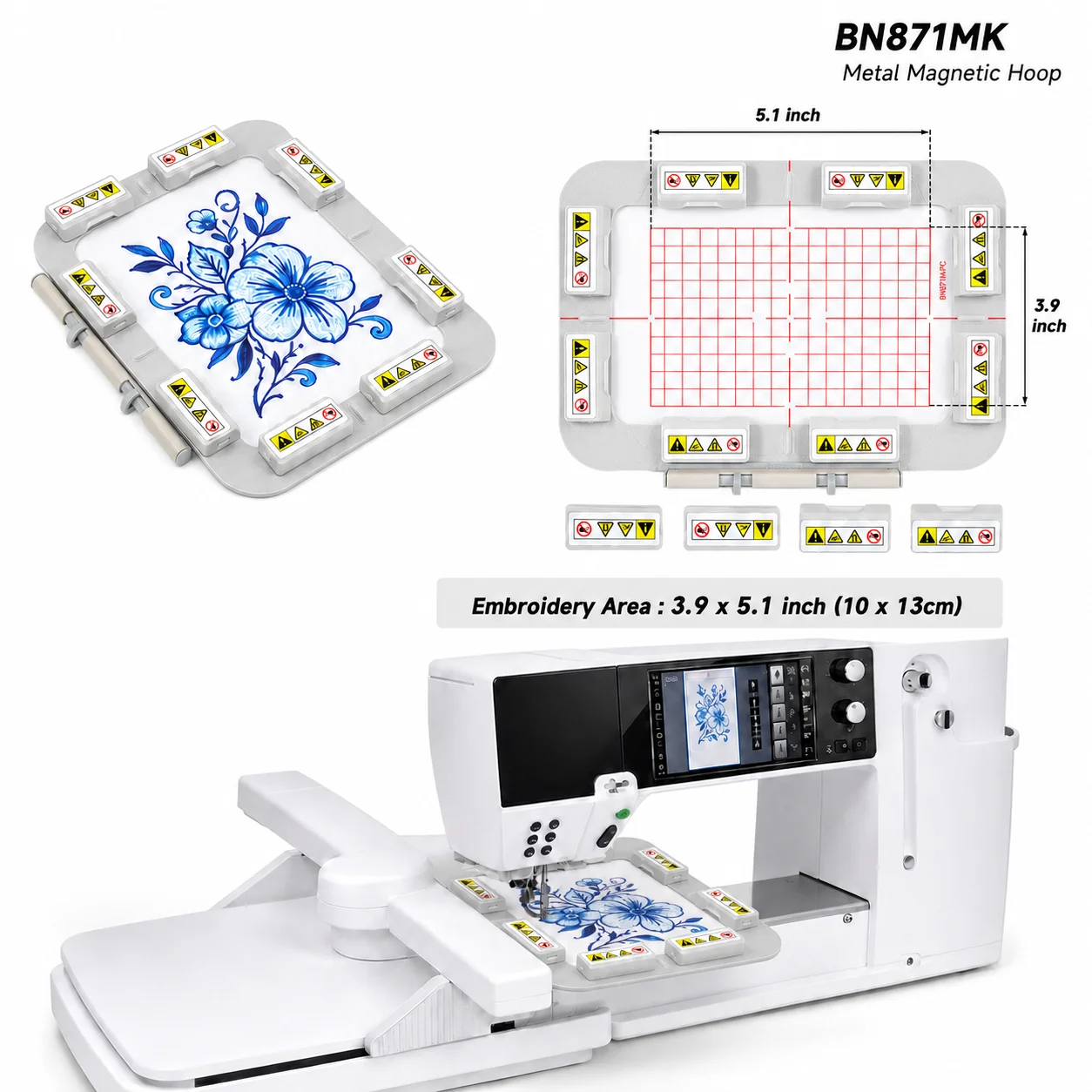 Фото Магнитный кольцевой держатель для вышивальных машин Bernina 880 Plus, 830, 790 Pro, 780, 770 QE, 750 QE, Artista 730, Aurora 440 QE №2