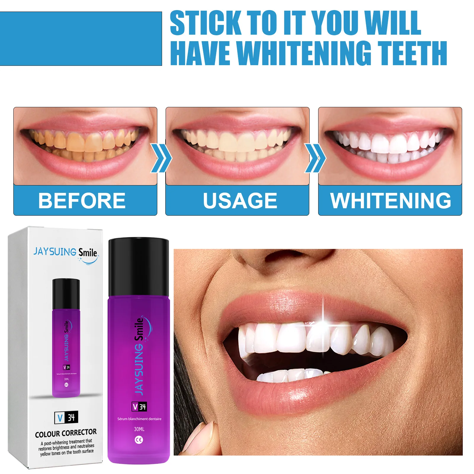 

Whitening Toothpaste Tooth Essence Powder Teeth Whitening Serum Remove Teeth Smoke Stains Plaque Oral Hygiene Tool Cleaning Care