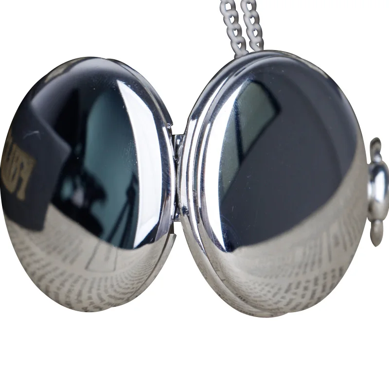 10pcs Silver Smooth Arabic Numerals Display Pocket Watches Steampunk Necklace Practical Popular Gift For Men Women Dropshipping