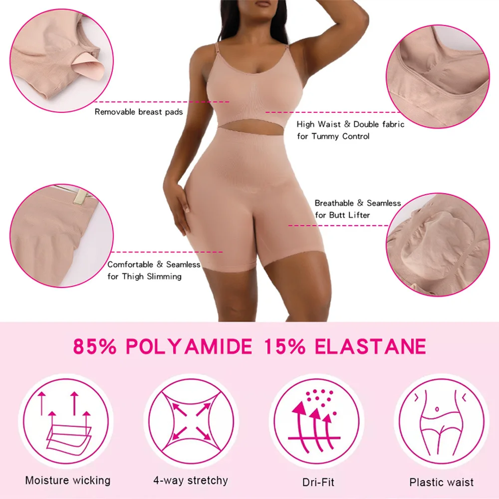 Two Piece Colombia Shapewear Set Woman Butt Lifter Skims Underwear Tummy Control High Waist Body Shaper Slimming Faja Post Surge