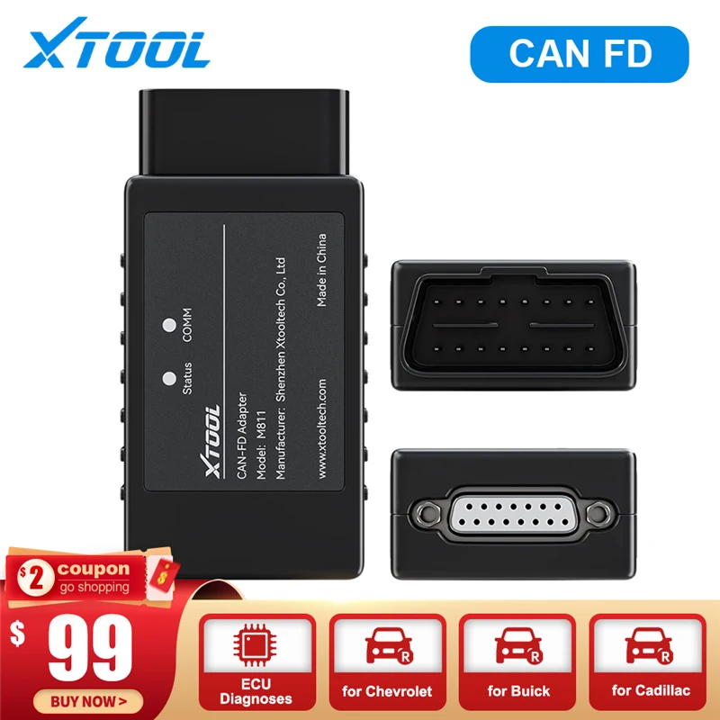 XTOOL CAN FD Adapter CAN FD Adapter Diagnose ECU Systems Of Cars Meeting With CANFD Protocols for Chevrolet GMC Buick Cadillac
