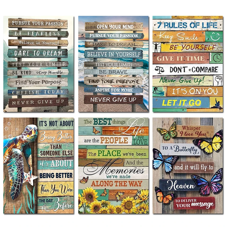 

5D Diamond Painting Inspirational Words Full Diamond Embroidery Kit DIY Cross Stitch Picture Rhinestone Art Home Decor Kids Gift