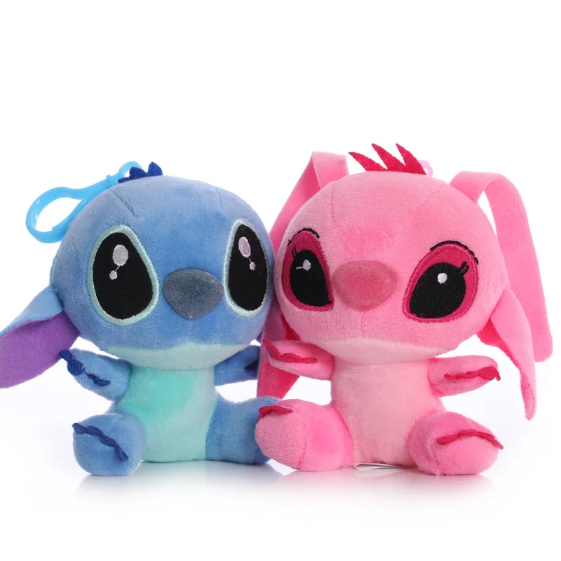 

12CM Disney Lilo & Stitch Couple Models Cartoon Stuffed Plush Dolls Anime Plush Baby Toys Pendant Toys Kawaii Kids Birthday Gift