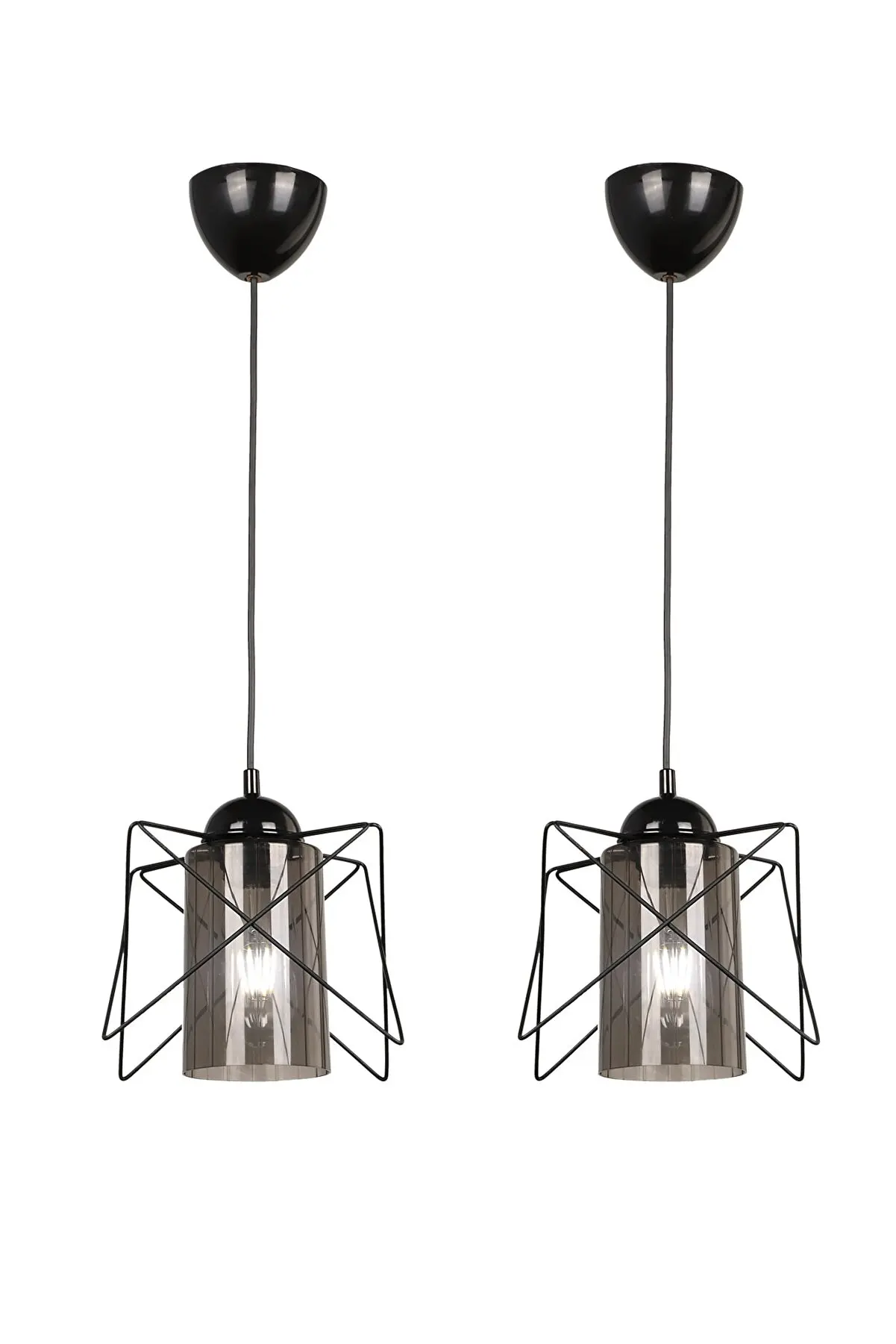 

2 Pieces Modes Single Black-smoked Acrylic pendant Chandelier