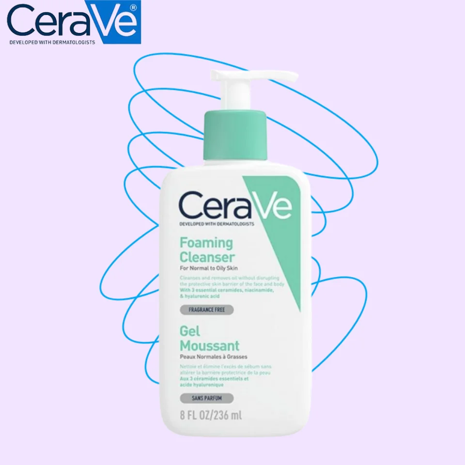 

CeraVe Foaming Facial Cleanser for Normal to Oily Skin Gel Moussant Gently Removing Excess Oil Hydrating Balance Face Care 236ml