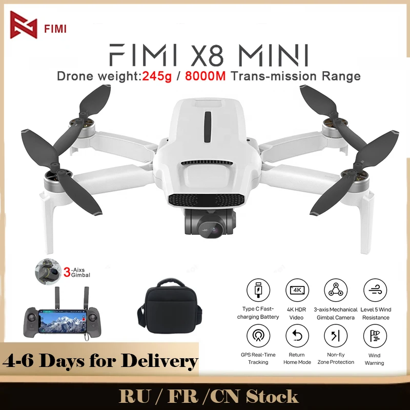 

FIMI 4K Camera Drone X8 Mini Racing Drones HD Professional Remote Control Helicopte Gps 8km Transmission Quadcopter Toy for Boys