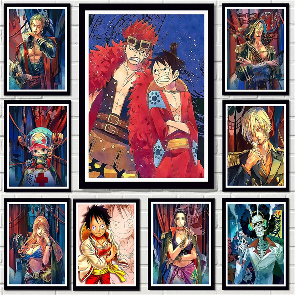 

Japan Classic Anime One Piece Poster Luffy Mural Wll Canvas Paint Living Room Child Bedroom Home Cuadros Decoration Gift
