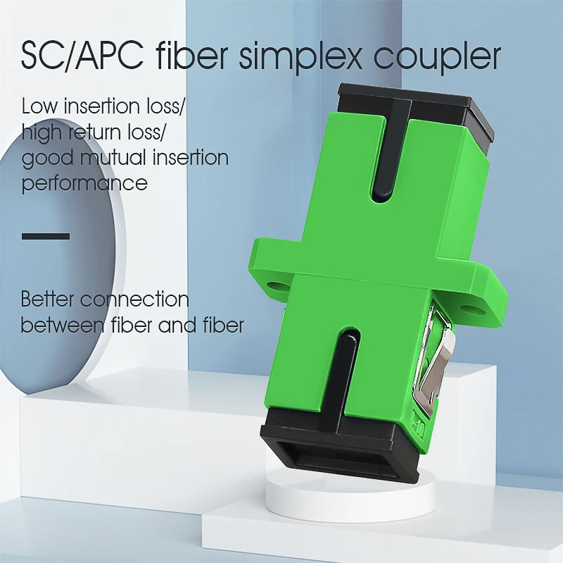 

100pcs/Lot SC/APC Adaptor New SC Female Fiber Optic Simplex Single Mode SC Flange with Flange Plastic Fiber Coupler