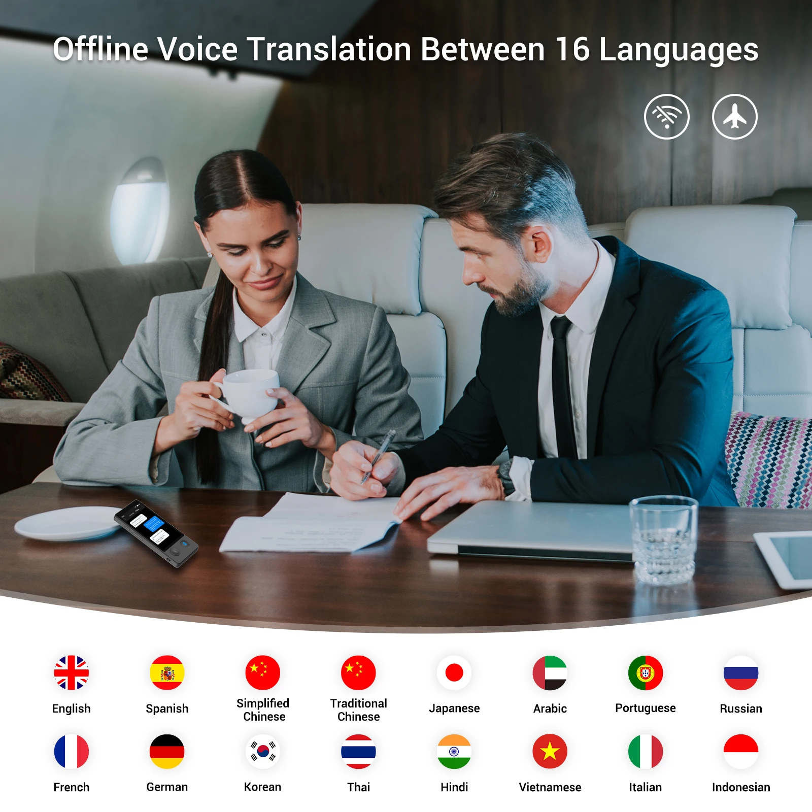 Wooask [W12] Устройство-переводчик Двухсторонний автономный голосовой переводчик