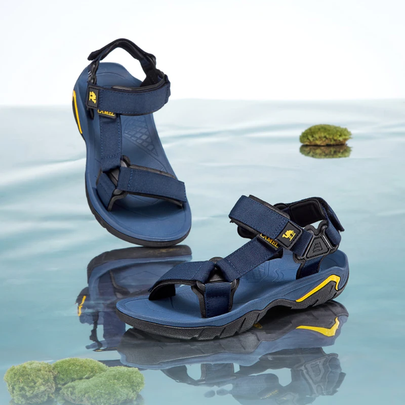 GOLDEN CAMEL Men's Summer Sandals ​Outdoor Casual Slippers Walking Anti-slippery Beach Shoes for Men 2023 New Hiking Fishing
