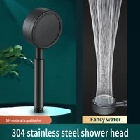 black shower head stainless steel fall resistant handheld wall mounted high pressure for bathroom water saving rainfall shower