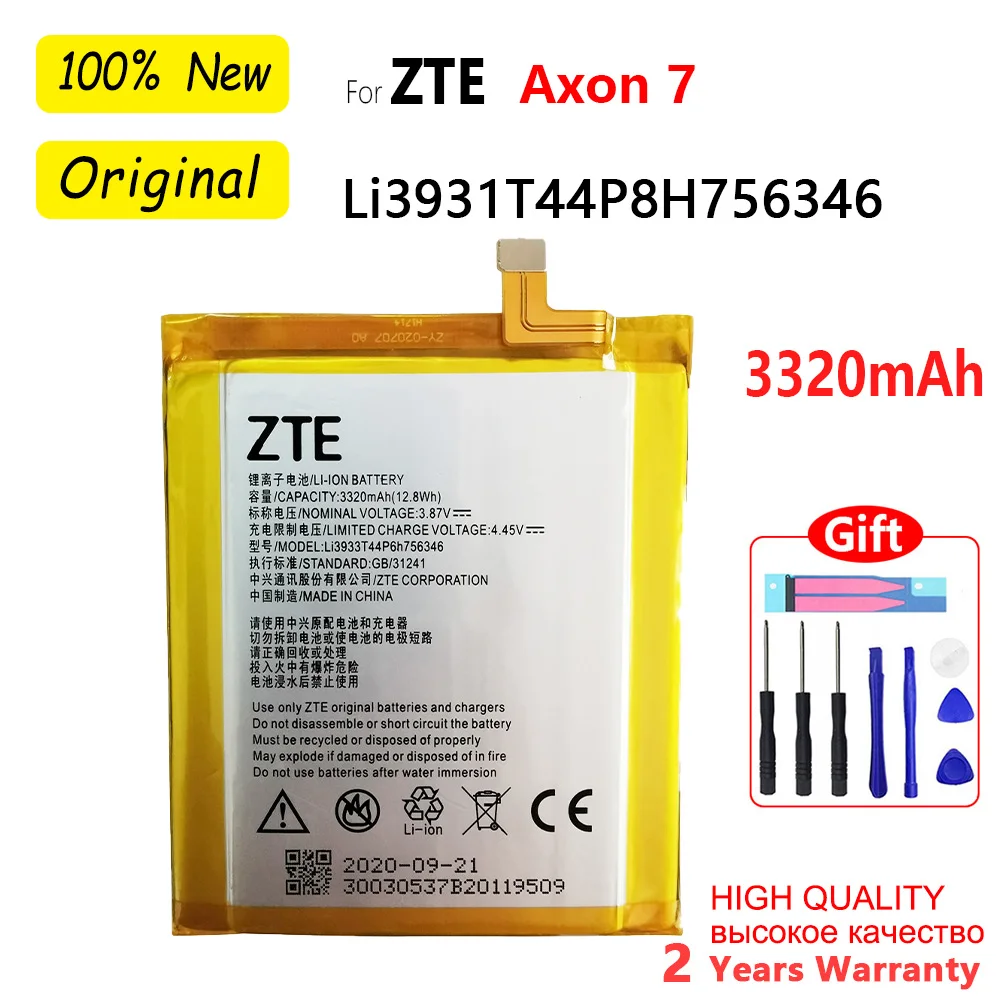 

New Original LI3933T44P8h756346 Battery For ZTE Axon 7, Axon 7S, A2017, A2017U, A2017G, A2018, Grand X4, Z956 Batteries 3320mAh