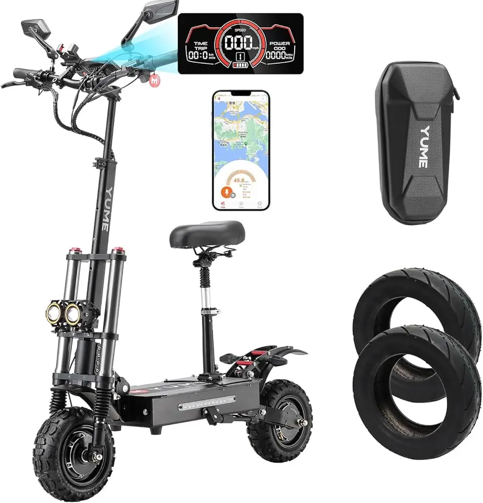 

END OF YEAR SALES!! OWN IT NOW ORIGINAL YUME X11 New arrival 60V6000W 5600W dual motor foldable fat tire adult electric scooter