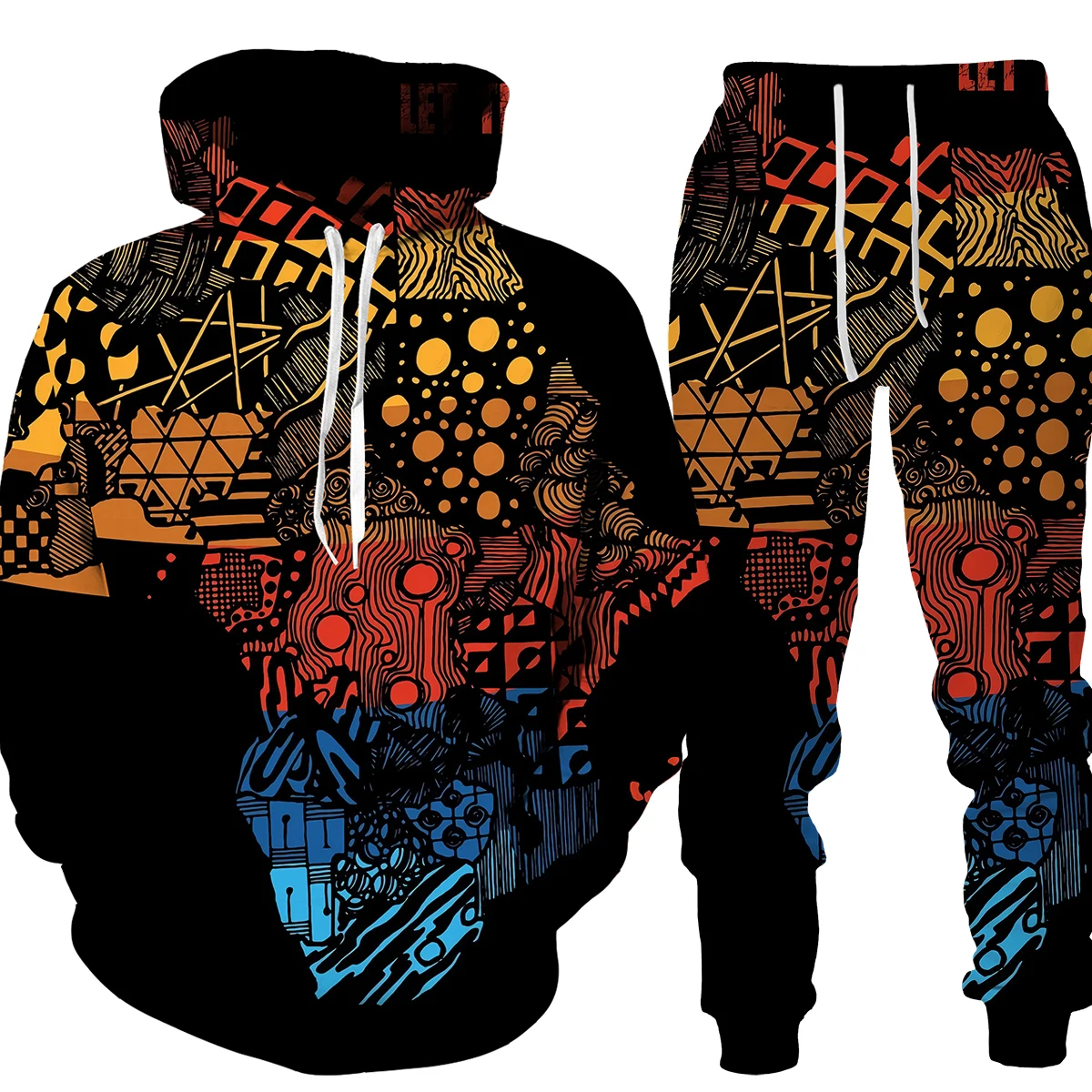 

Men Four Seasons African Clothing Tracksuit Set For Man Oversized 3D Printed Hoodie/Pants/Suits Sportswear Mens Sudadera Chandal